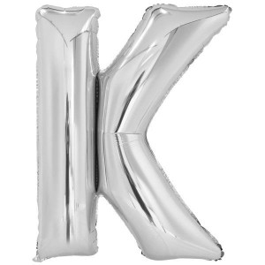 BALON FOLIOWY LITERA K SREBRNA 63.5X86CM