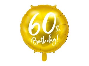 BALON FOLIOWY 60TH BIRTHDAY 45CM ZŁOTY