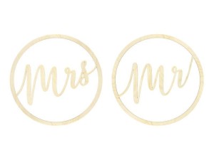 ZAWIESZKI DEKORACYJNE MR MRS 38CM 2SZT