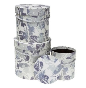 PUDEŁKO FLOWER BOX 3SZT LIŚCIE ROZETTE, ROZETTE