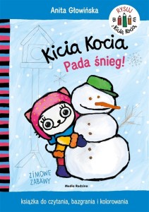 KICIA KOCIA. PADA ŚNIEG. KOLOROWANKA