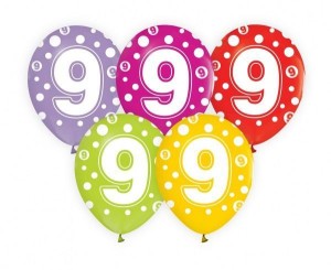 BALONY Z CYFRAMI 9 5SZT