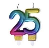 ŚWIECZKA URODZINOWA 25 KOLOROWA