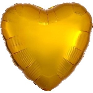 BALON FOLIOWY METALIK ZŁOTY SERCE 43CM