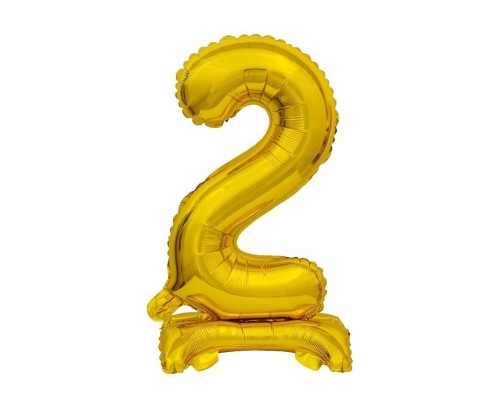 Balon foliowy B&C Cyfra stojąca 2 złota 38cm