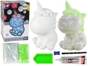 JEDNOROŻEC DIY DIAMENTY KRYSZTAŁKI ZIELONE