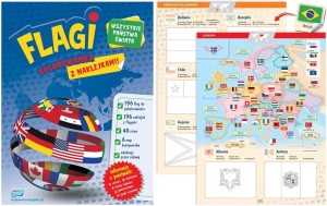 KOLOROWANKA Z NAKLEJKAMI FLAGI, PRACA ZBIOROWA