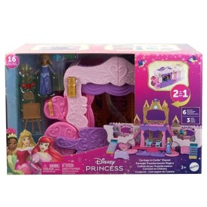 DISNEY PRINCESS. ZESTAW 2W1 KAROCA I ZAMEK HWX17