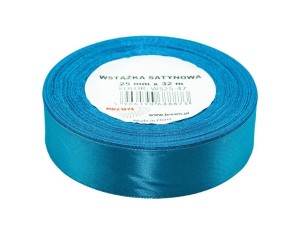 WSTĄŻKA SATYNOWA TURKUSOWA 25MMX32M