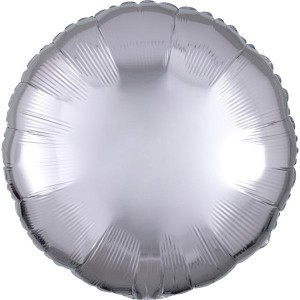 BALON FOLIOWY METALIK SREBRNY OKRĄGŁY 43CM