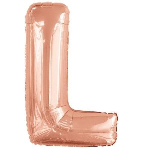 BALON FOLIOWY LITERA L RÓŻOWE ZŁOTO 56X86CM