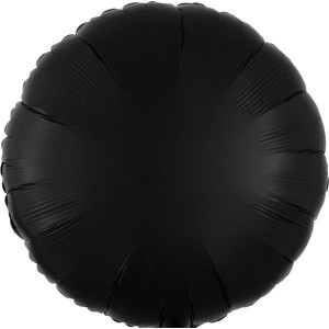 BALON FOLIOWY LUSTRE BLACK OKRĄGŁY 43CM