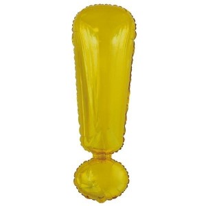 BALON FOLIOWY ZNAK ! ZŁOTY 28X86CM