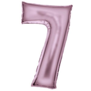 BALON FOLIOWY CYFRA 7 SATYNOWA PASTELOWY RÓŻ 86CM