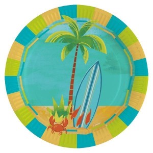 TALERZE OWALNE PAPIEROWE SURFING 23CM 8SZT