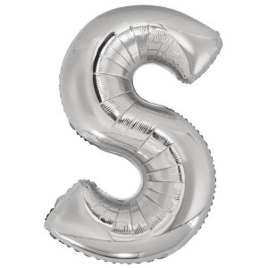 BALON FOLIOWY LITERA S SREBRNA 55X86CM
