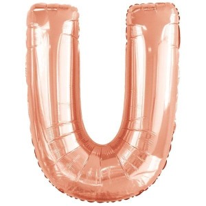 BALON FOLIOWY LITERA U RÓŻOWE ZŁOTO 65,5X86CM