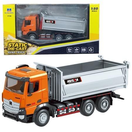 Ciężarówka wywrotka pomarańczowa 1:50, Leantoys