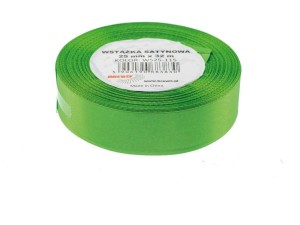 WSTĄŻKA SATYNOWA ZIELONA 25MMX32M