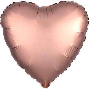 BALON FOLIOWY SILK LUSTRE DARK RÓŻOWE ZŁOTO SERCE