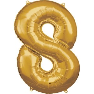 BALON FOLIOWY CYFRA 8 ZŁOTA 57X86CM
