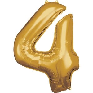 BALON FOLIOWY CYFRA 4 ZŁOTA 65X86CM