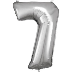 BALON FOLIOWY CYFRA 7 SREBRNA 57X86CM