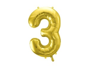 BALON FOLIOWY 3 JASNY ZŁOTY 72CM