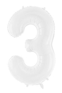 BALON FOLIOWY 3 86CM BIAŁY