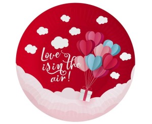 TALERZYKI PAPIEROWE LOVE 18CM 6SZT