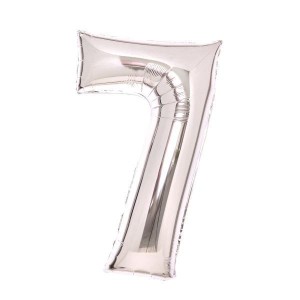 BALON FOLIOWY CYFRA 7 SREBRNA 45X66CM