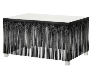 DEKORACJA NA BRZEG STOŁU CZARNA 80X300CM