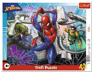 PUZZLE RAMKOWE 25 ODWAŻNY SPIDERMAN TREFL, TREFL