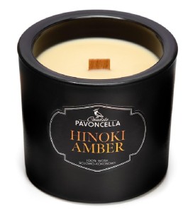 ŚWIECZKA SOJOWA HINOKI AMBER CZARNA 170G