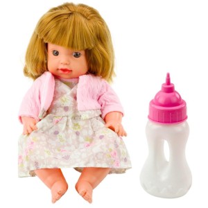 LALKA BOBAS Z BUTELKĄ I DŹWIĘKIEM 30CM, LEANTOYS