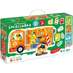 MOTO PUZZLE ŚMIECIARKA 2+, 3+, BRIGHT JUNIOR MEDIA