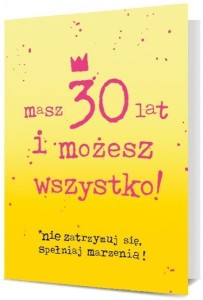 KARNET URODZINY 30 K. B6-1910