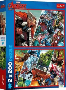 PUZZLE 2X200 OBROŃCY ŚWIATA TREFL, TREFL