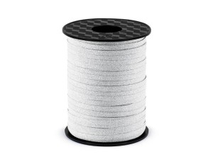 WSTĄŻKA PLASTIKOWA SREBRNY 5MM/225M