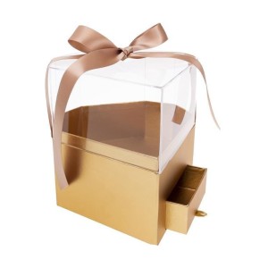 PUDEŁKO FLOWER BOX DIAMENT ZŁOTO ROZETTE, ROZETTE