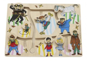 PUZZLE DREWNIANE LABIRYNT EDUKACYJNA PIPPI, MICKI