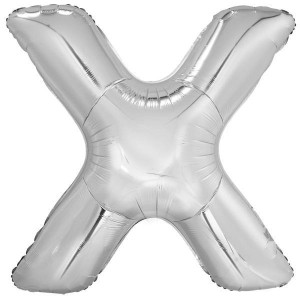 BALON FOLIOWY LITERA X SREBRNA 81X86CM