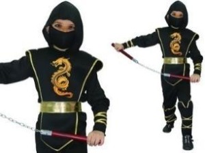 STRÓJ NINJA WOJOWNIK ROZMIAR S 110-120 CM