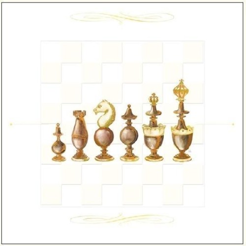 Karnet 16x16cm + koperta Szachy drewniane