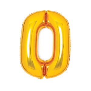 BALON FOLIOWY CYFRA 0 ZŁOTA 47X66CM
