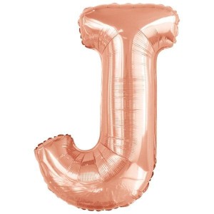 BALON FOLIOWY LITERA J RÓŻOWE ZŁOTO 58X86CM