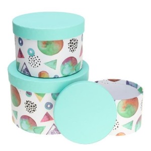 PUDEŁKO FLOWER BOX 3SZT ZIELONY ROZETTE, ROZETTE