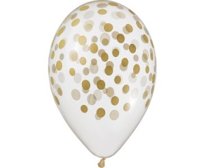 BALONY PREMIUM HEL KONFETTI ZŁOTE 33CM 5SZT