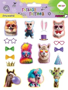 TATUAŻE ZMYWALNE ANIMALS FUNNY HAPPY COLOR, GDD