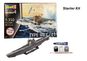 REVELL STARTER KIT-GERMAN SUBMARINE TYPE VII C/41